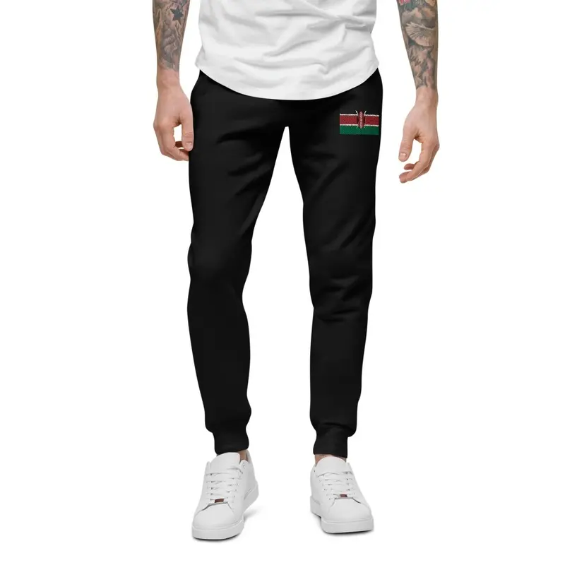 Kenyan Flag : Embroidered  Joggers